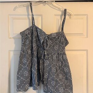 ASOS Tie-Top Sleeveless Gingham Swing Top